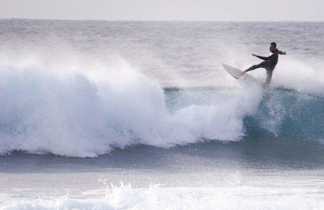 Surfer. West coast. Lanzarote. Canary Islands. Spain