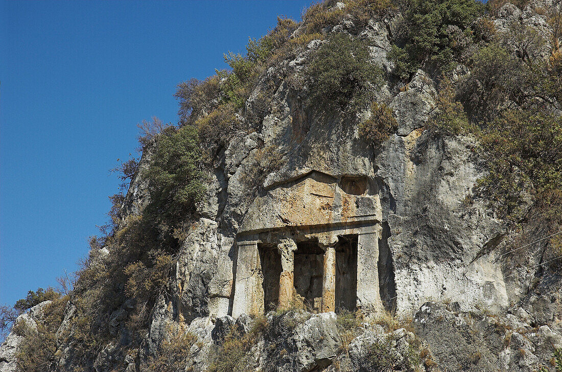 Relics of the Lycian city of Telmessos at Fethiye, Turkey