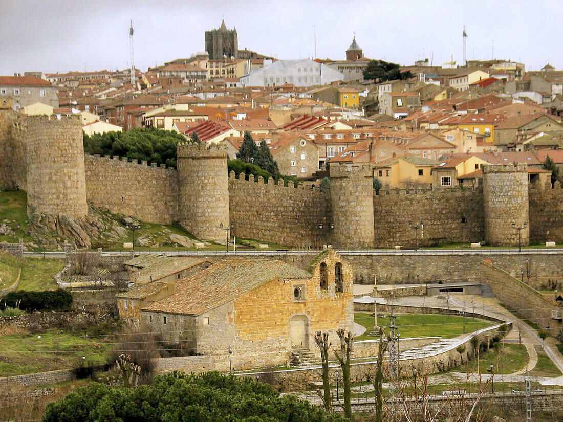 Walls and city. Avila. Spain. 2003.