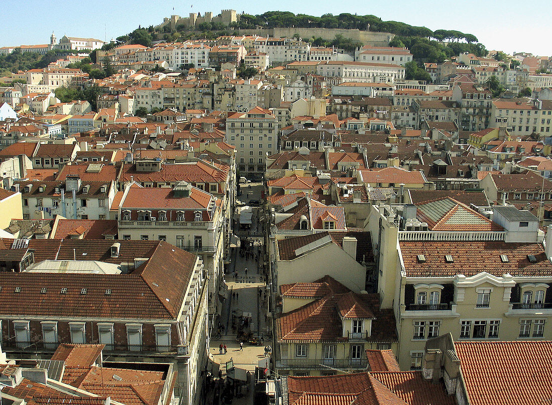 San Jorge castle and Baixa-Chiado neighbourhood. Lisbon. Portugal. (Sept. 2003)