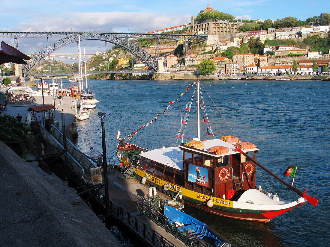 Views of Douro river at Vila Nova de Gaia  from Oporto. Portugal
