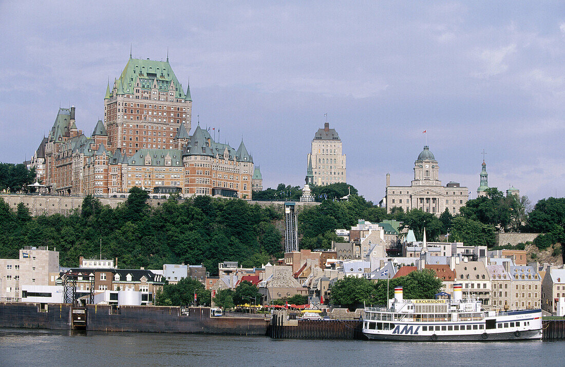 Quebec City from the St. Lawrence River. Quebec, Canada