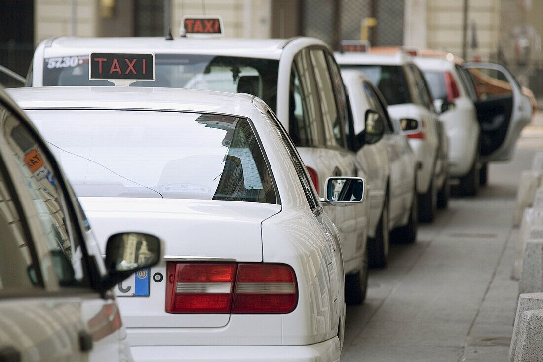 Taxi, Turin. Piedmont, Italy