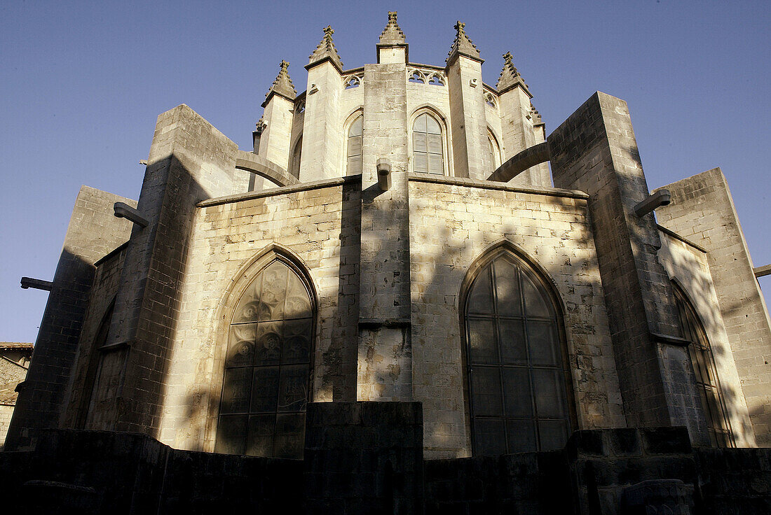 Back view of the cathedral, Girona. Catalonia, Spain