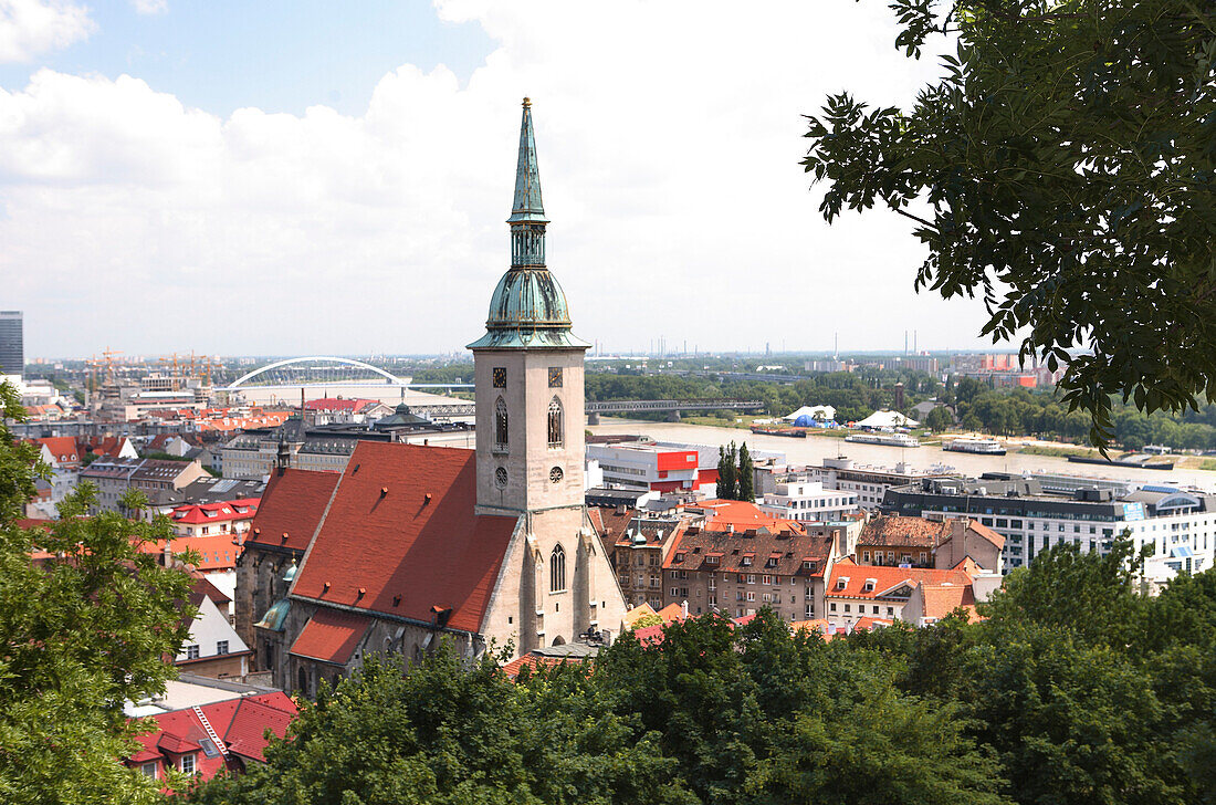 Blick von Schloss Bratislava, Bratislava, Slowakei