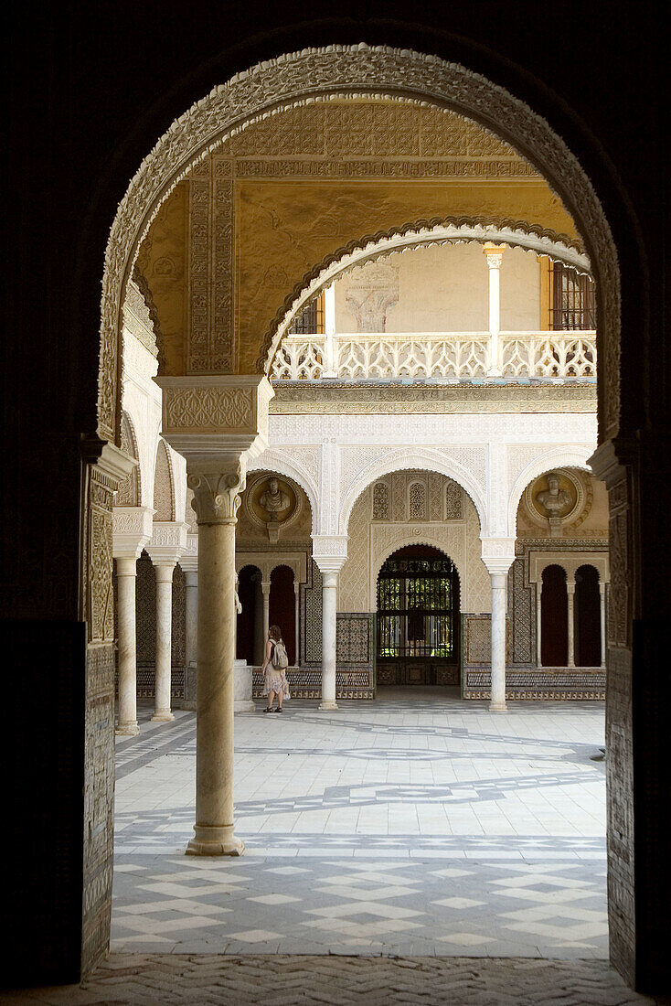 Casa de Pilatos courtyard. Sevilla. Andalucia. Spain.