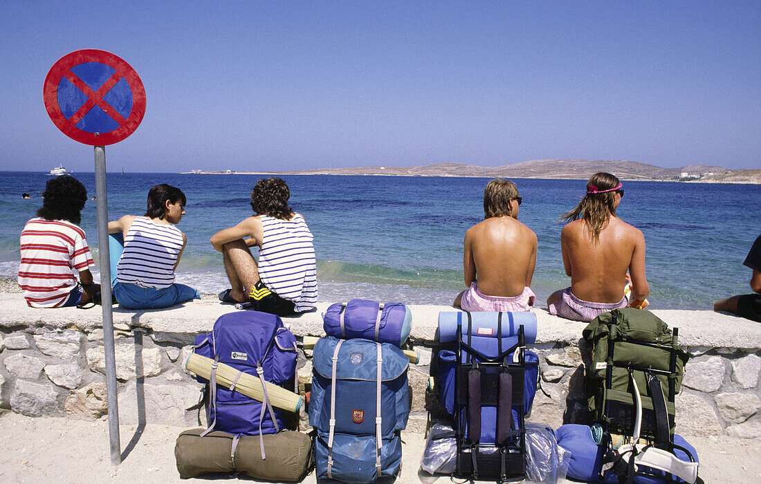 Greece, Paros. Backpackers