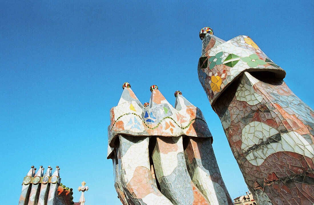 Roof at Casa Batlló, Barcelona. Catalonia, Spain