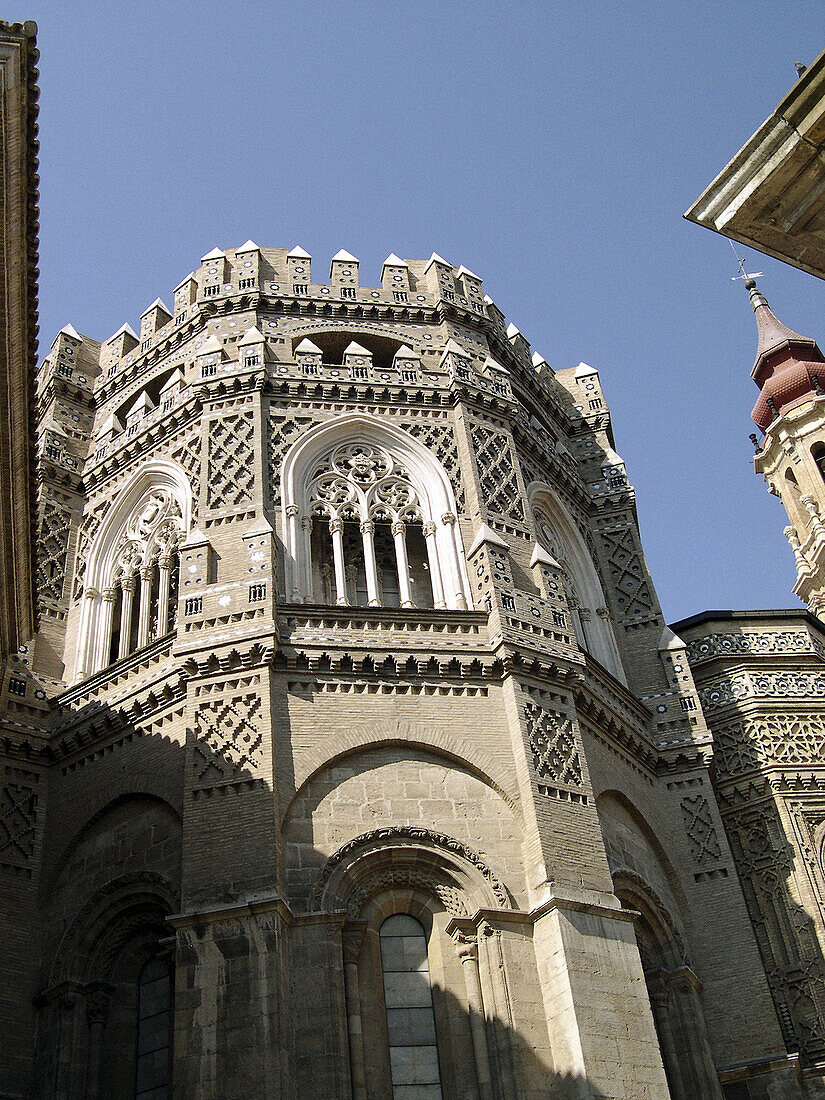 San salvador, La Seo cathedral, romanesque apse. Zaragoza Aragon Spain