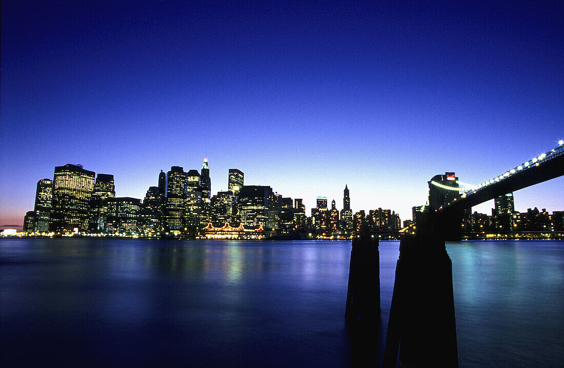 Sparkling Manhattan Skyline. Seen From Brooklyn. New York City. United States