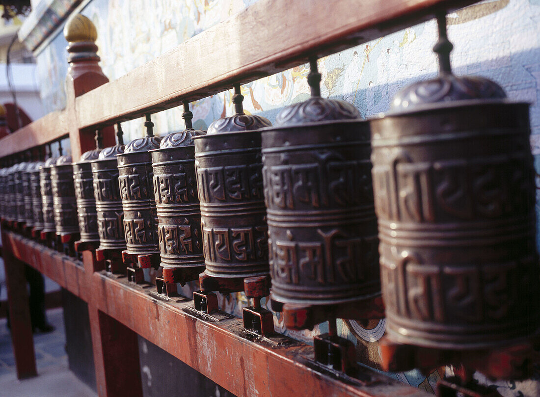 Prayer wheels. Kathmandu, Nepal