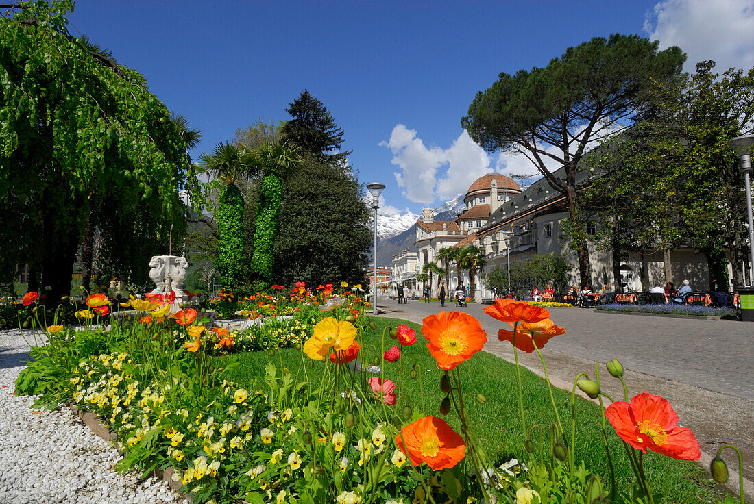 spa gardens of Meran, Vinschgau, South Tyrol, Italy