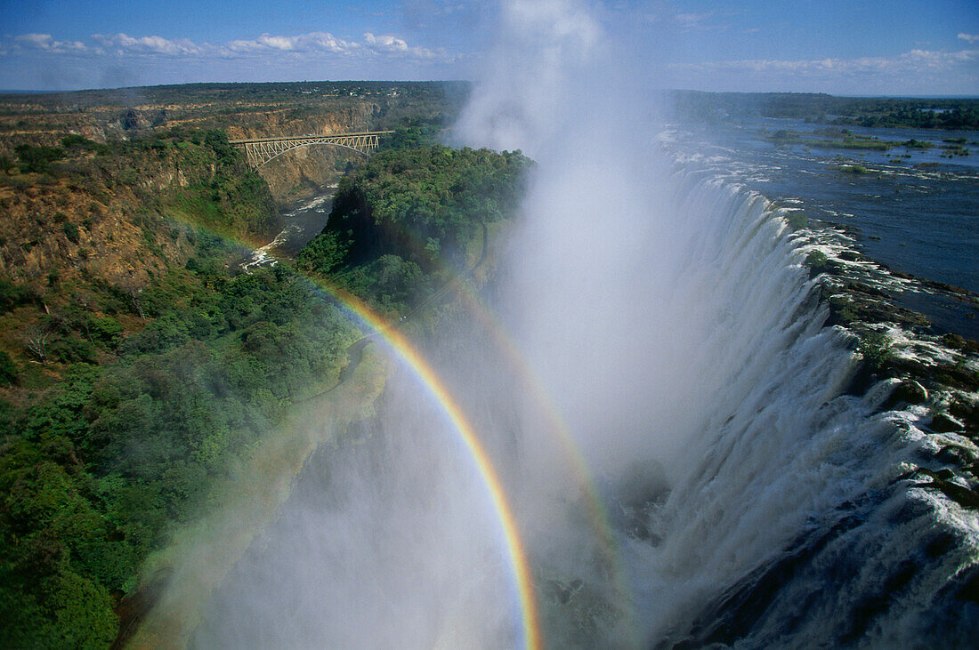 Rainbow over Victoria Falls, Africa