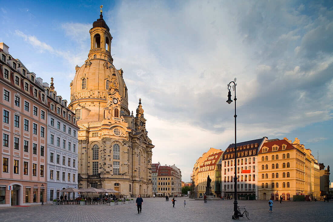 View over Neumarkt with Frauenkirche (Church of Our Lady), Dresden, Saxony, Germany