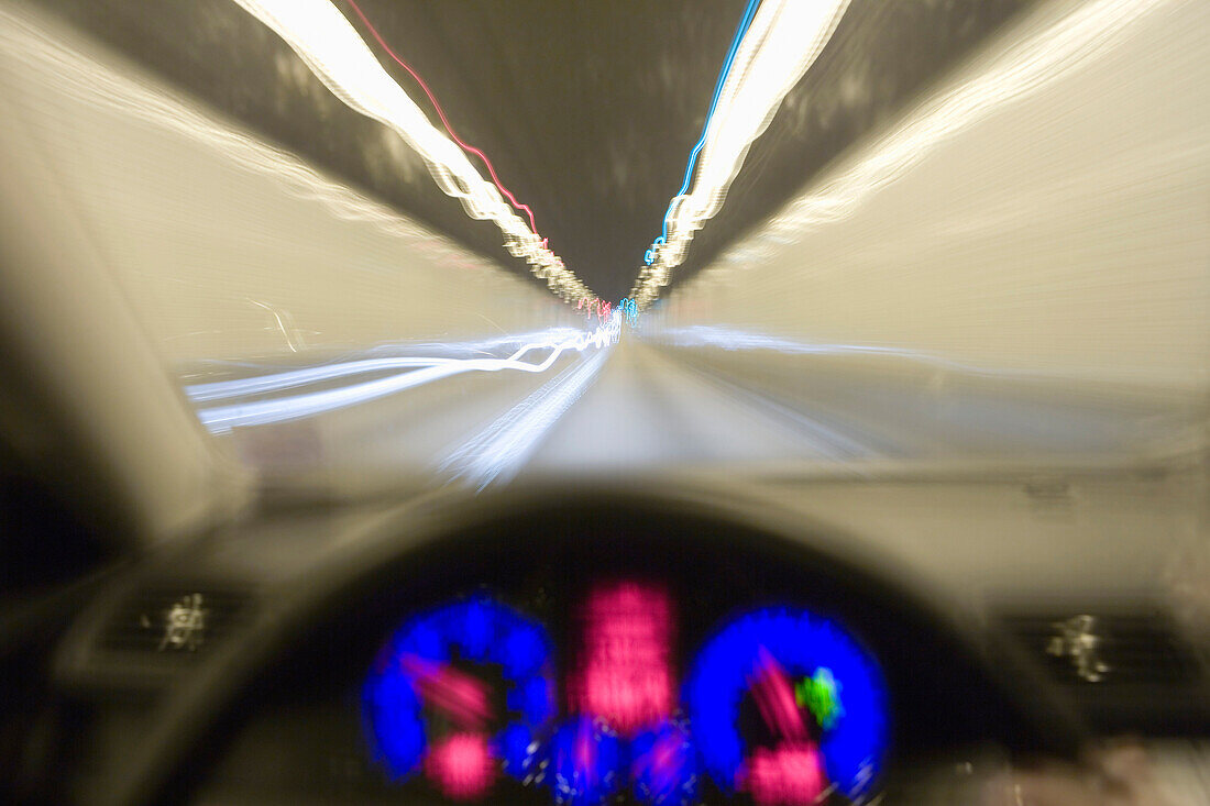 Inside the New Elbe Tunnel, Hamburg, Germany