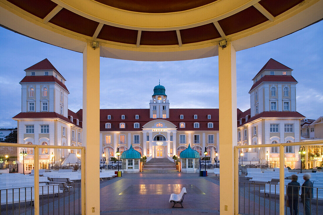 Spa hotel at night, Binz, Rugen island, Mecklenburg-Western Pommerania, Germany