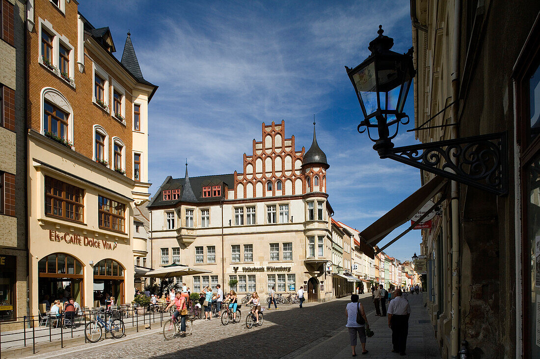 Blick auf das Hamlethaus in der Collegienstrasse, Wittenberg, Sachsen-Anhalt, Deutschland, Europa