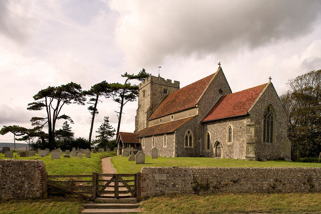 Europe, England, East Sussex, church in Beddingham