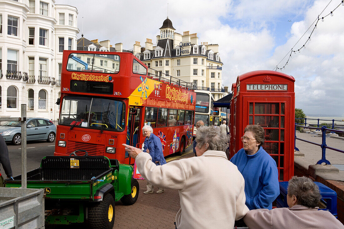 Promenade with seaside resort architecture, Eastbourne, East Sussex, England, Europe