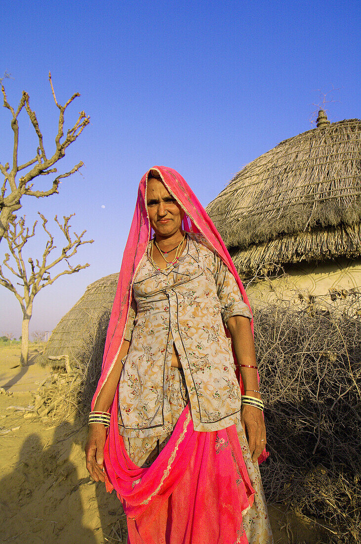 Woman in a village in the Thar Desert near Khimsar, Rajasthan, India