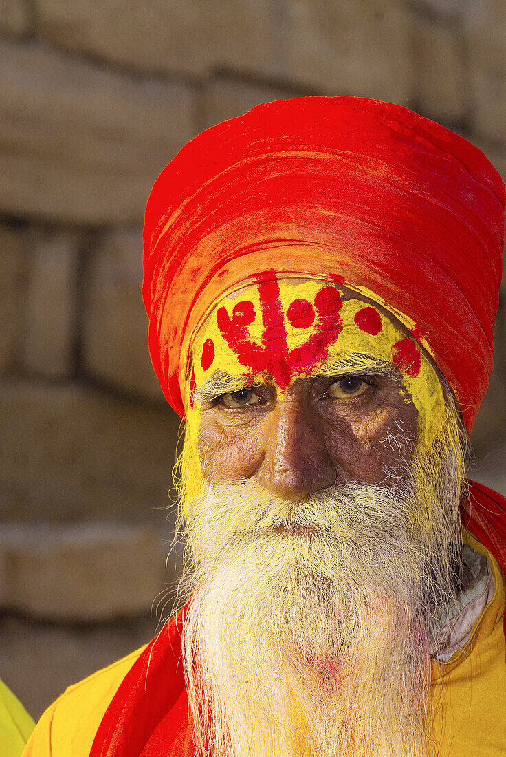 Saddhu (holy man), Jaisalmer Fort, Jaisalmer, Rajasthan, India