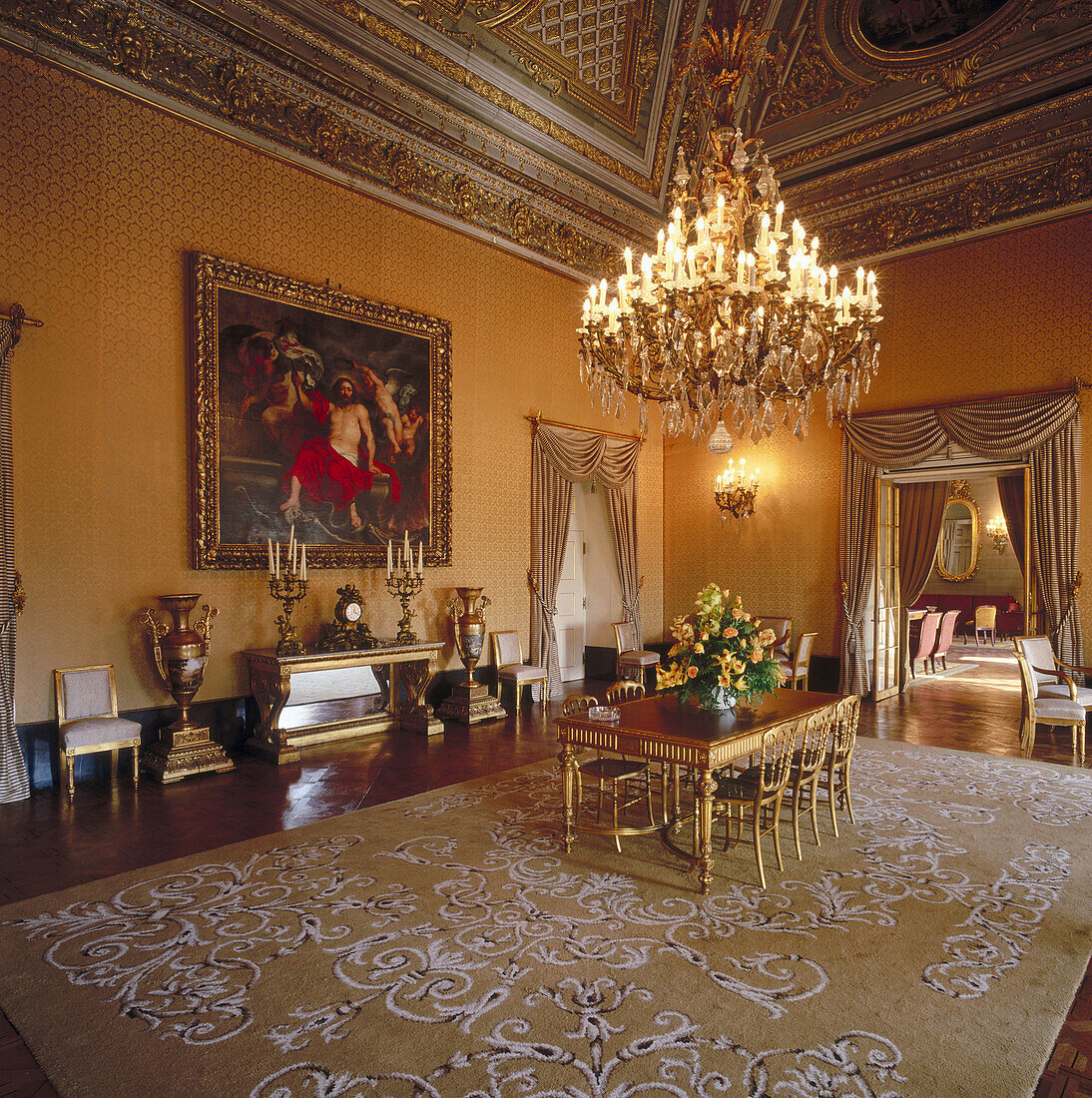 Golden Hall, National Palace of Belem. Lisbon. Portugal