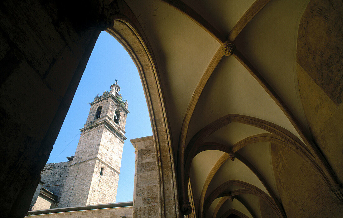 XIXth century Museum. Gothic cloister and Torre del Carmen. Valencia. Comunidad Valenciana. Spain.