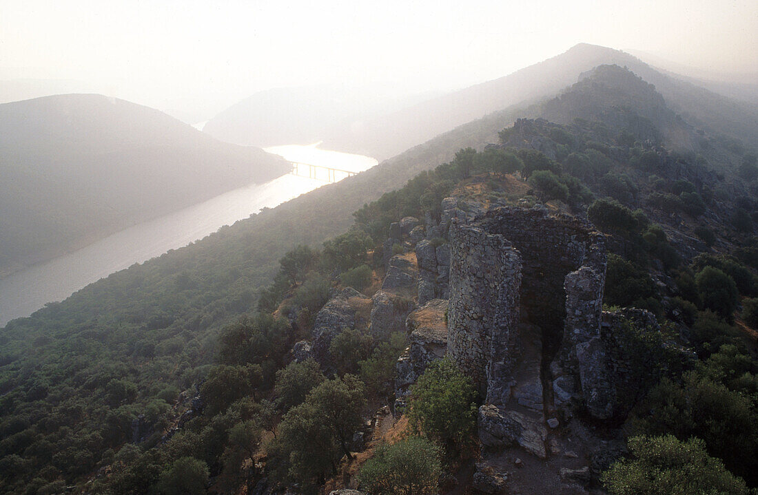 Castle. Monfrague Natural Park. Caceres province. Extremadura. Spain