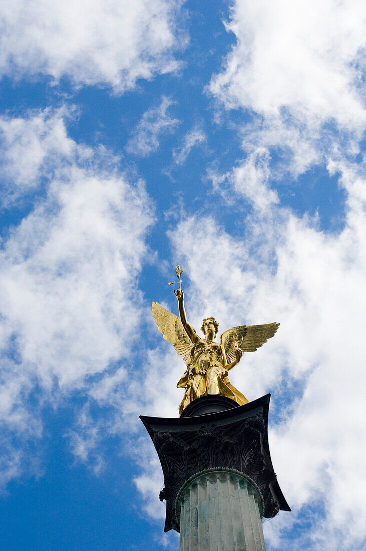 The golden angel of peace, Friedensengel, Munich, Bavaria, Germany