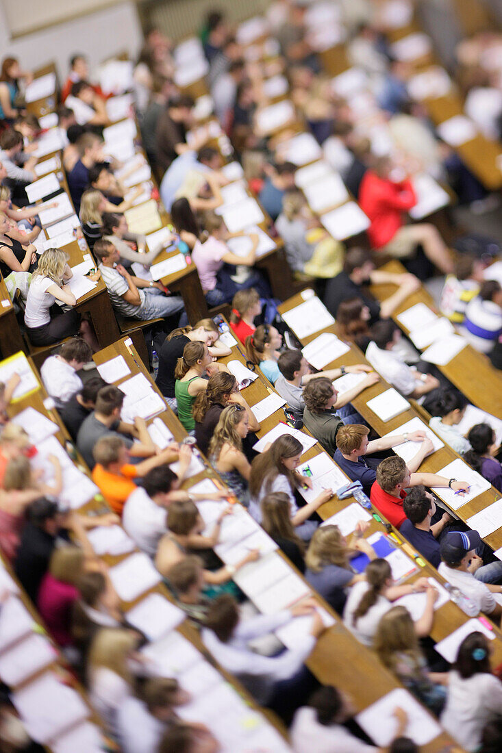 Students attending a lecture, Lecture theatre, Auditorium, University, Education