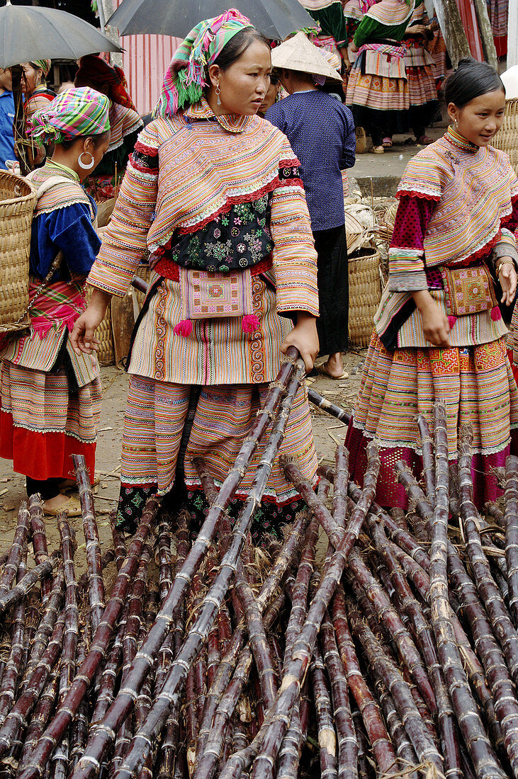 Hmong market. Bac Ha. Sapa region. North Vietnam.