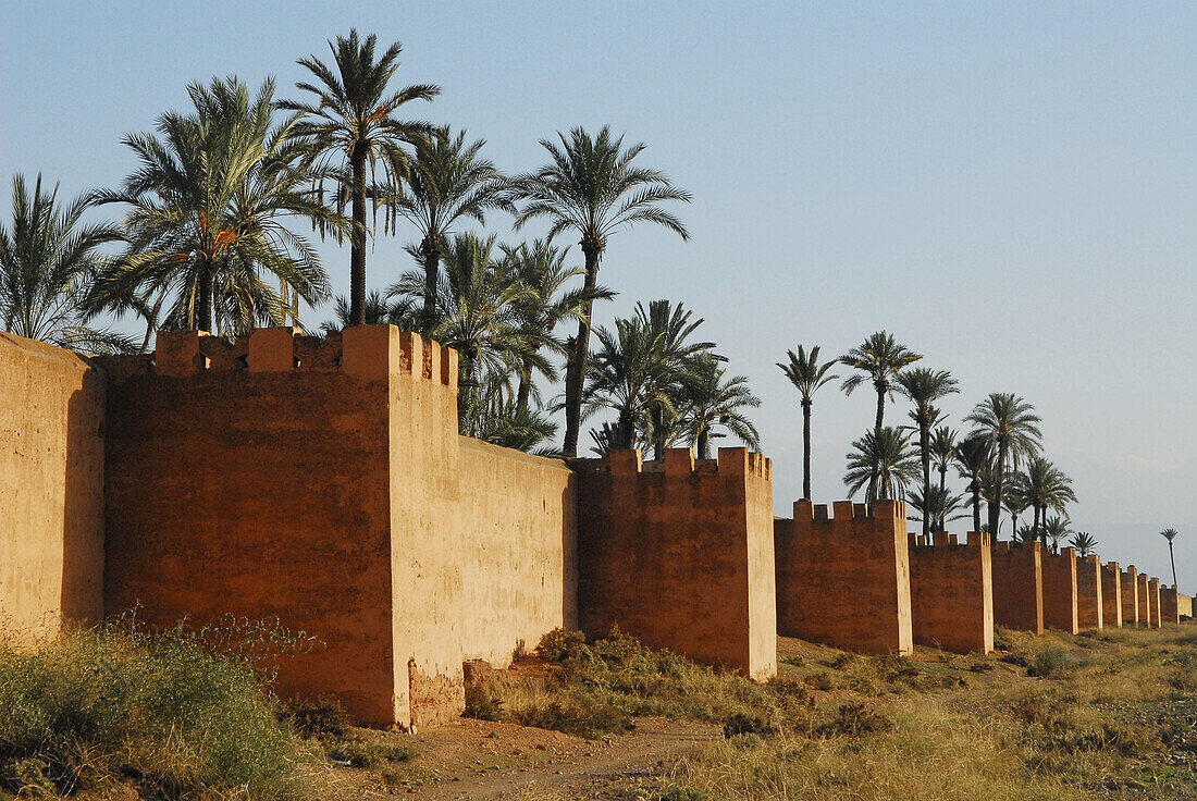 Rampart walls. Marrakesh. Morroco.