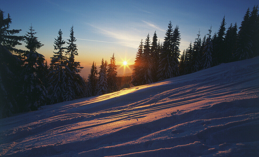 Winter sunset, Turiec region, Slovakia