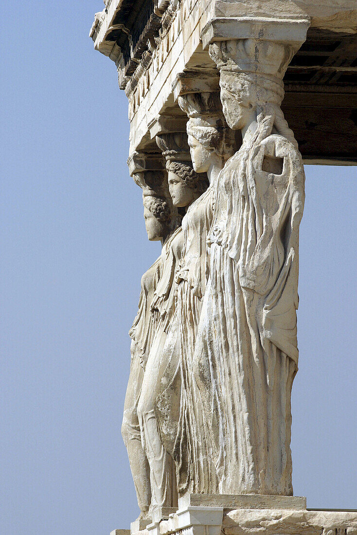 Cariathides of the Erechtheion. Acropolis, Athens. Greece