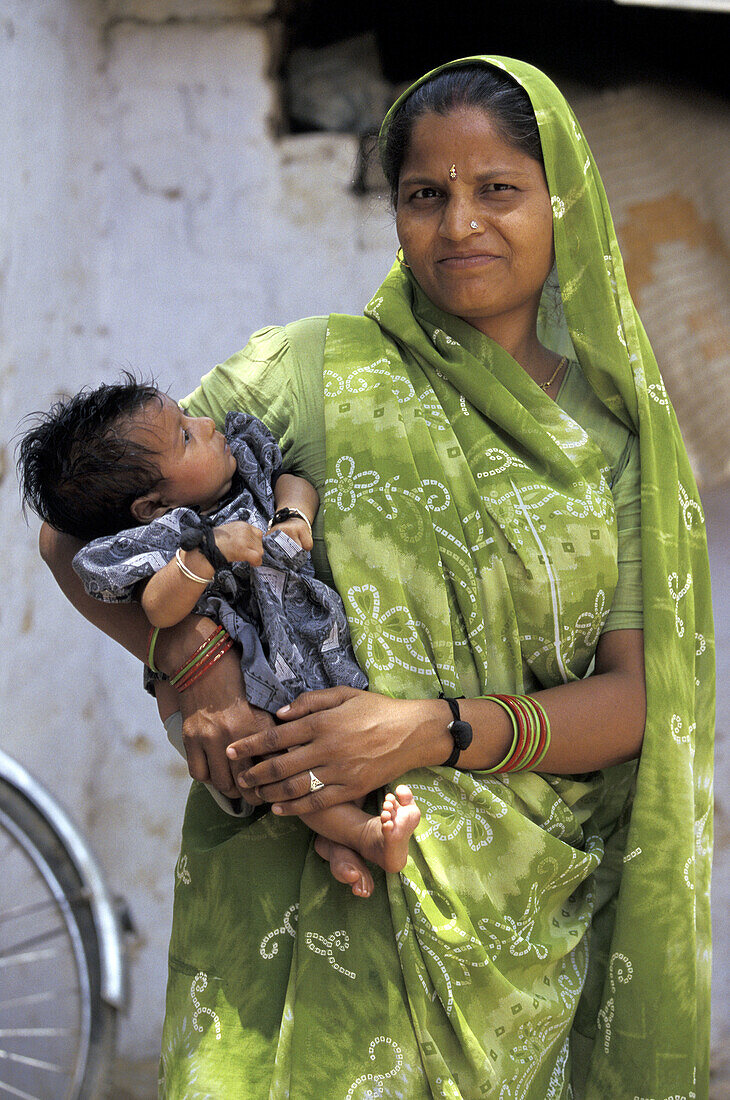 Woman and daughter in New Delhi. India