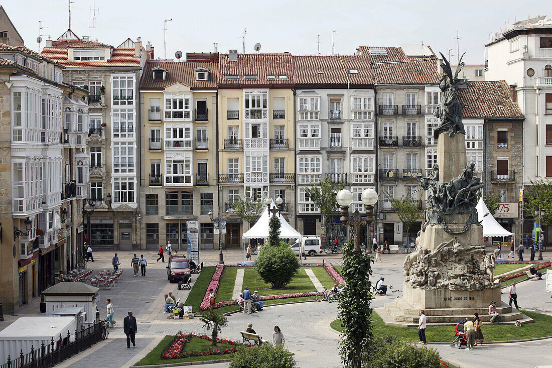 Monument A la batalla de Vitoria in Virgen Blanca square. Vitoria-Gasteiz. Alava. Euskadi. Spain.