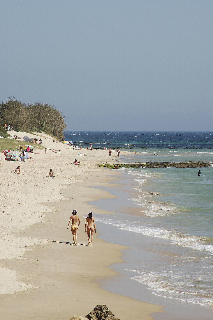 Holiday on the beach. Punta Paloma. Tarifa. Cadiz province. Spain.