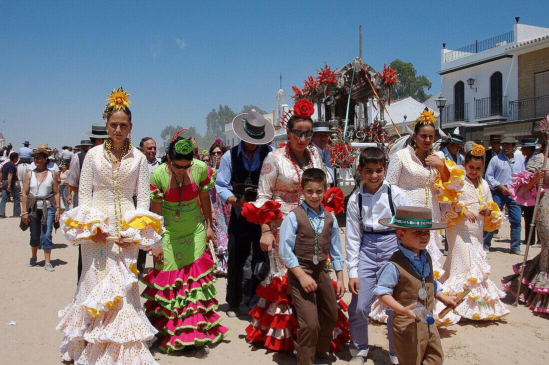 Romería (pilgrimage) to El Rocío. Huelva province, Spain