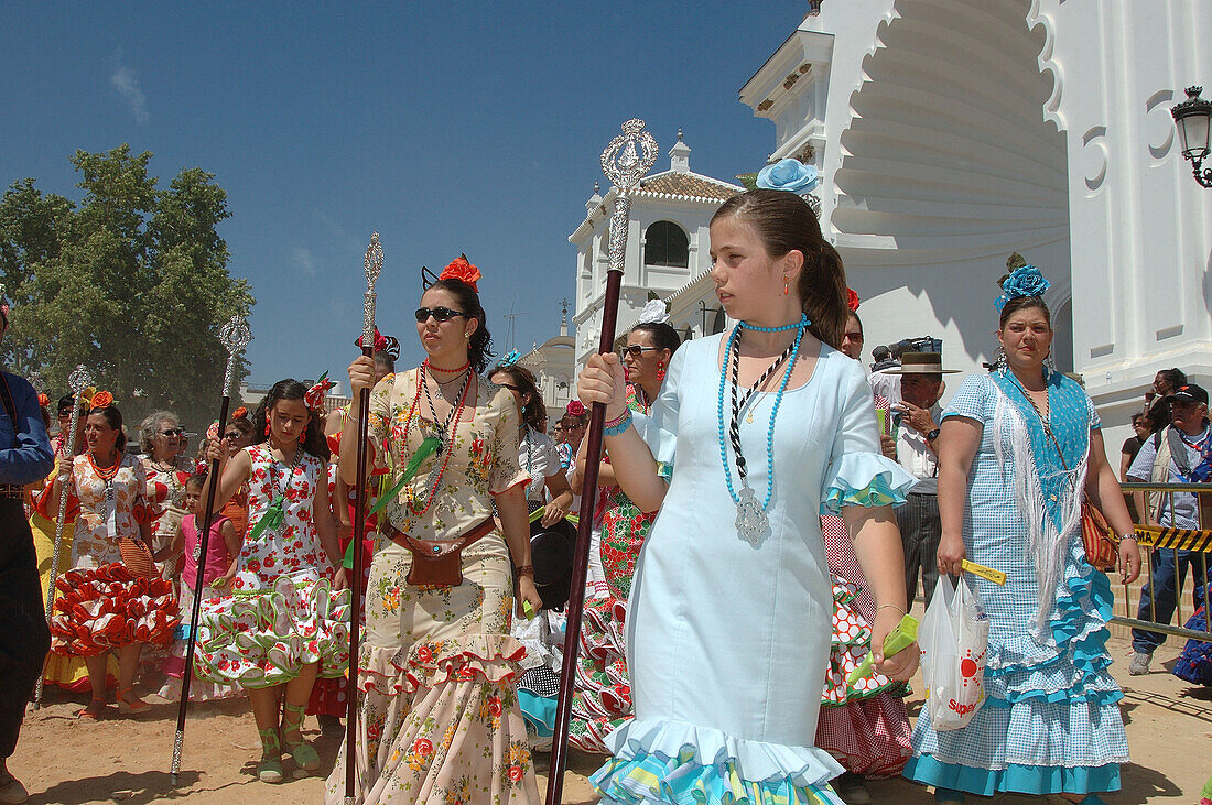 Romería (pilgrimage) to El Rocío. Huelva province, Spain