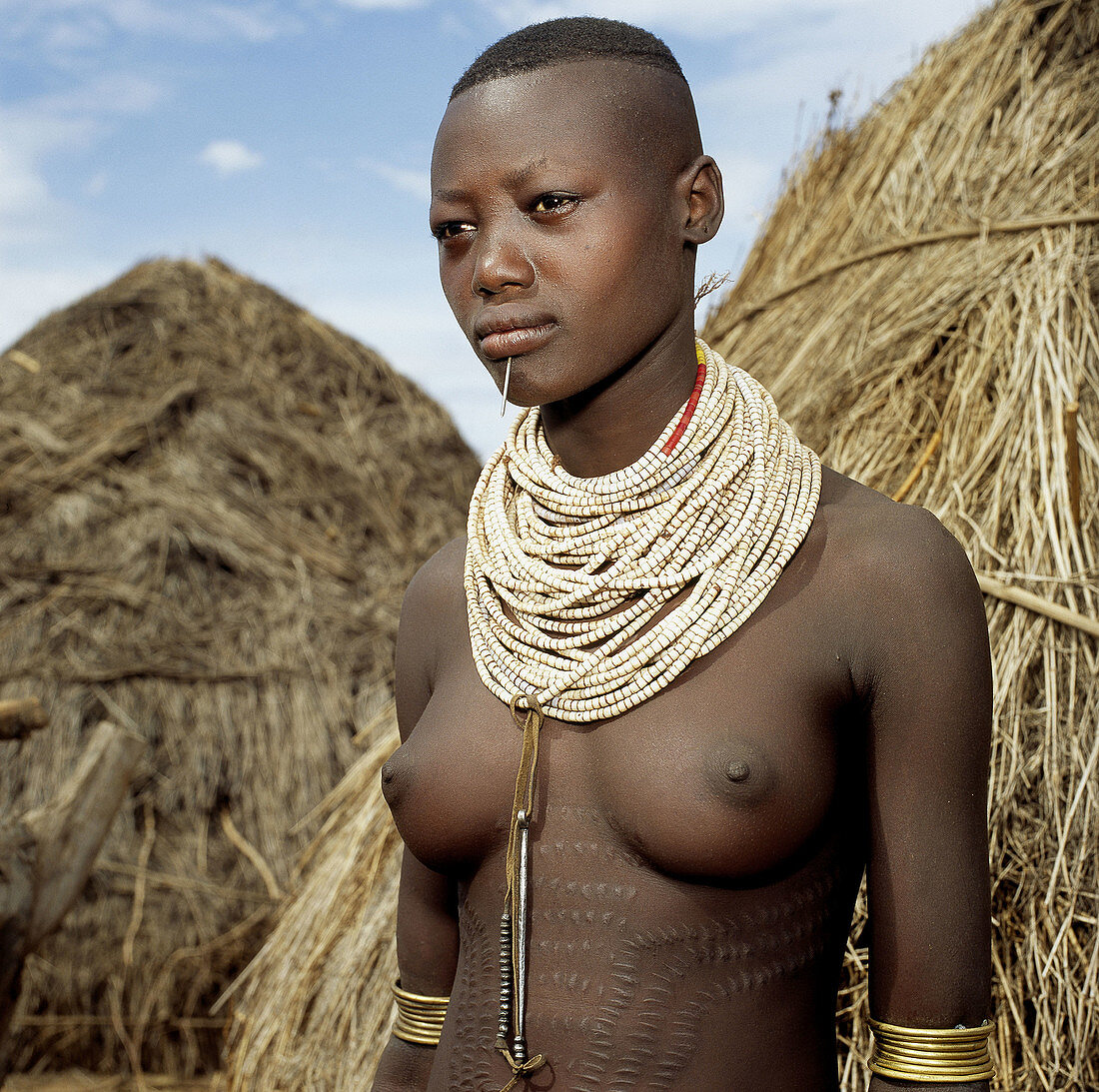 Young woman. Karo tribe. Ethiopia.
