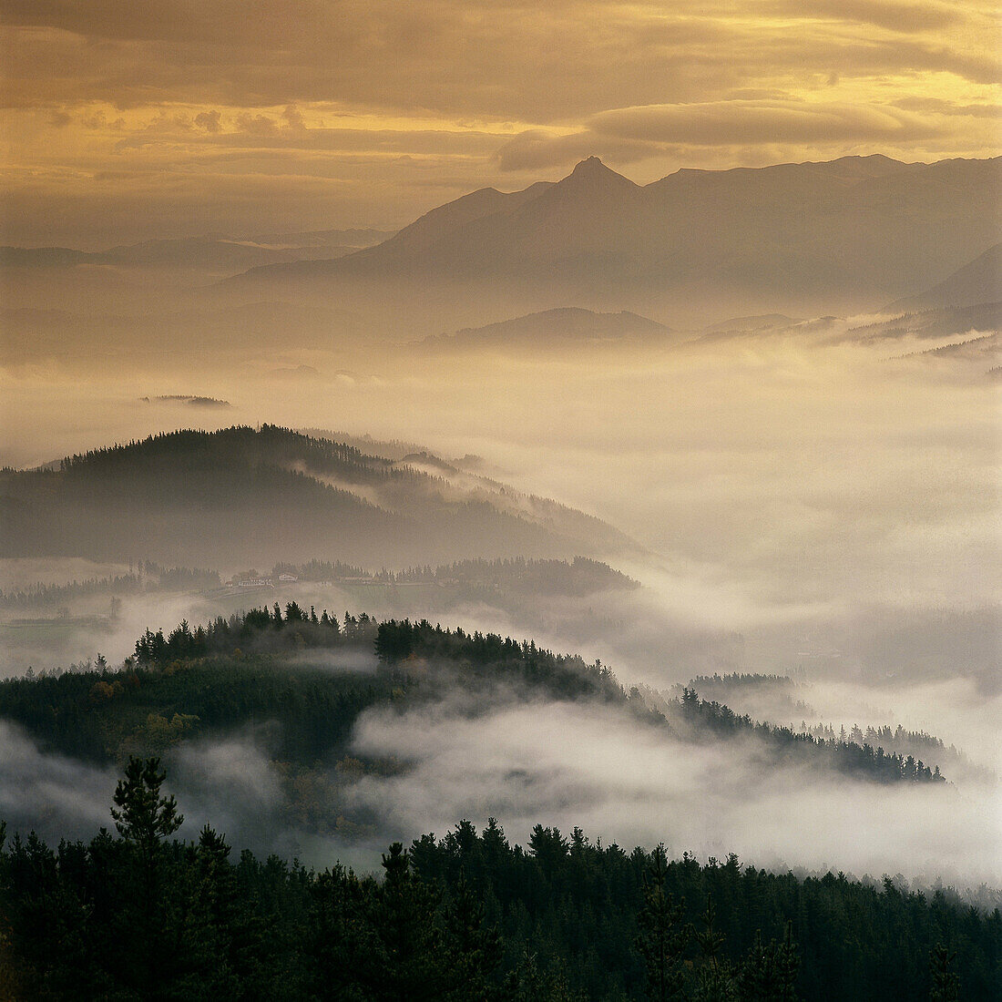 Sunrise in Gohierri. Gipuzkoa province. Euskadi. Spain.