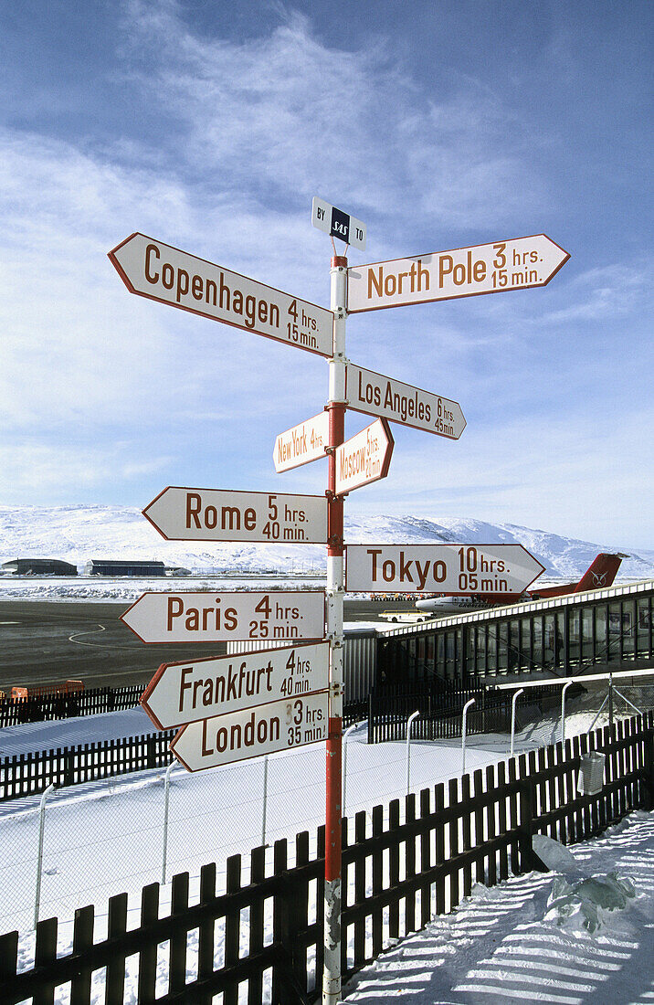 Information sign at Kangerlussuak airport, Greenland