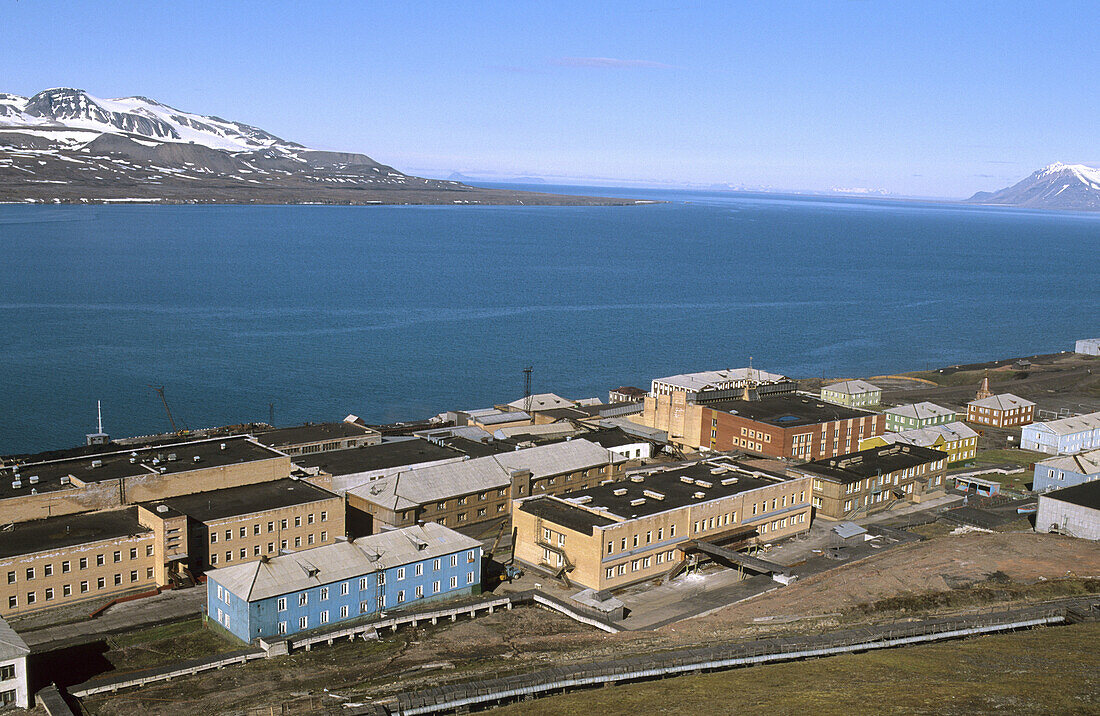 Russian mining settlement of Barentsburg. Svalbard Archipelago, Norway
