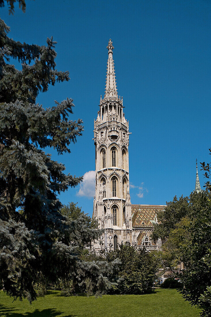 Matthias Church (13th-15th century) belltower. Budapest. Hungary