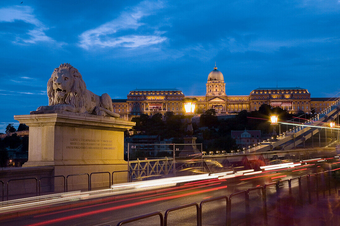 The Chain Bridge. Evening. Budapest. Hungary