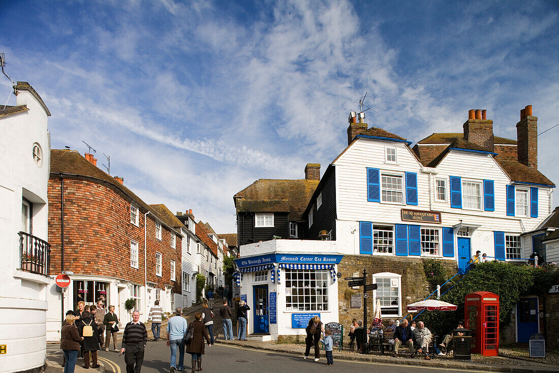 Mermaid Street in Rye, East Sussex, England, Europa