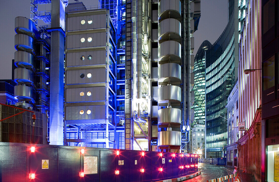 Lloyd's of London , Das von 1978 bis 1986 errichtete Gebäude ist eine Schöpfung des englischen Architekten Richard Rogers, London, England, Europe