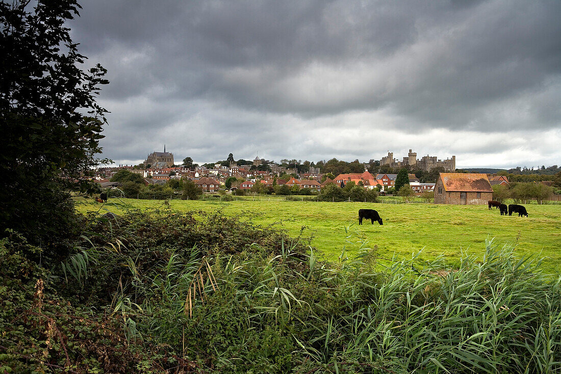 Arundel Castle and the village of Arundel, West Sussex, England, Europe