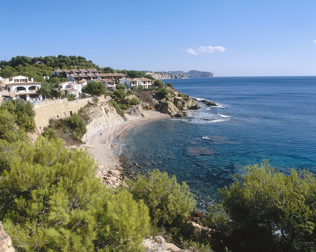 Beach and cliffs, Benissa. Alicante province, Comunidad Valenciana, Spain