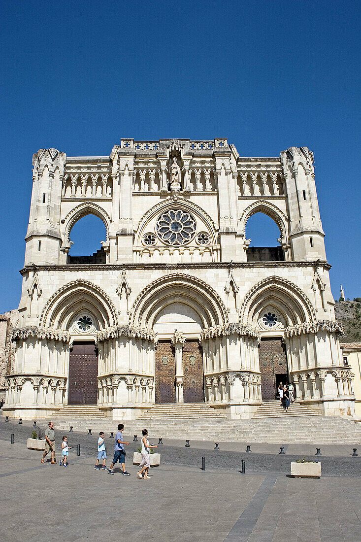 Façade of cathedral, Cuenca. Castilla-La Mancha, Spain